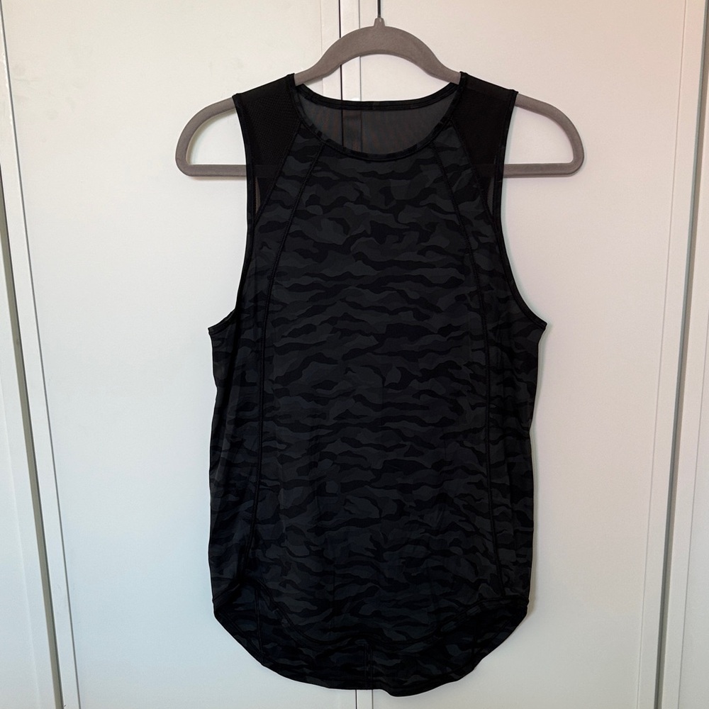 Black Camouflage Sleeveless Top